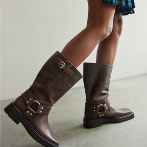 Vagabond Dark Brown Leather Moto Boots
